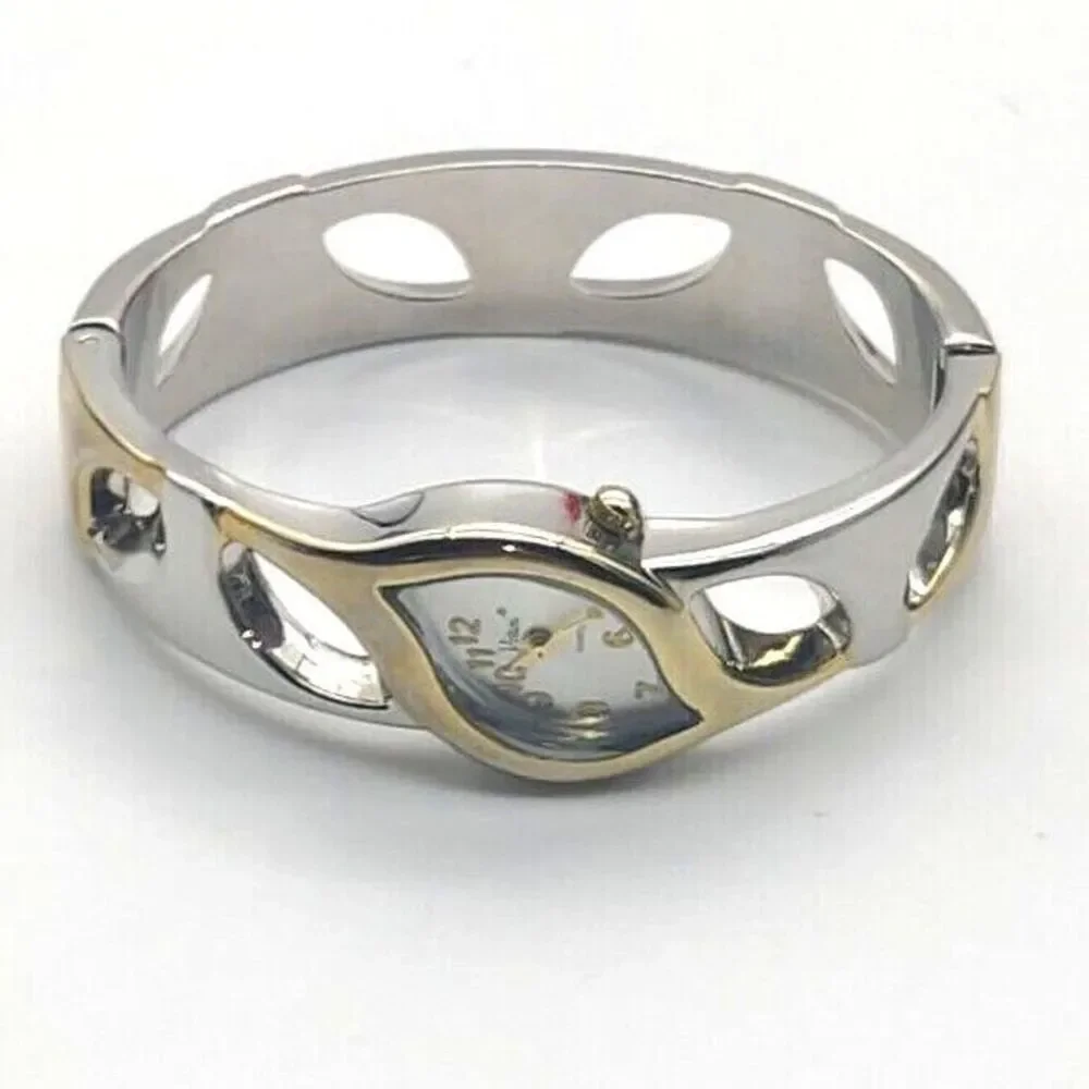 Viviani Two Tone Silver Gold Cuff Watch -Tested Working